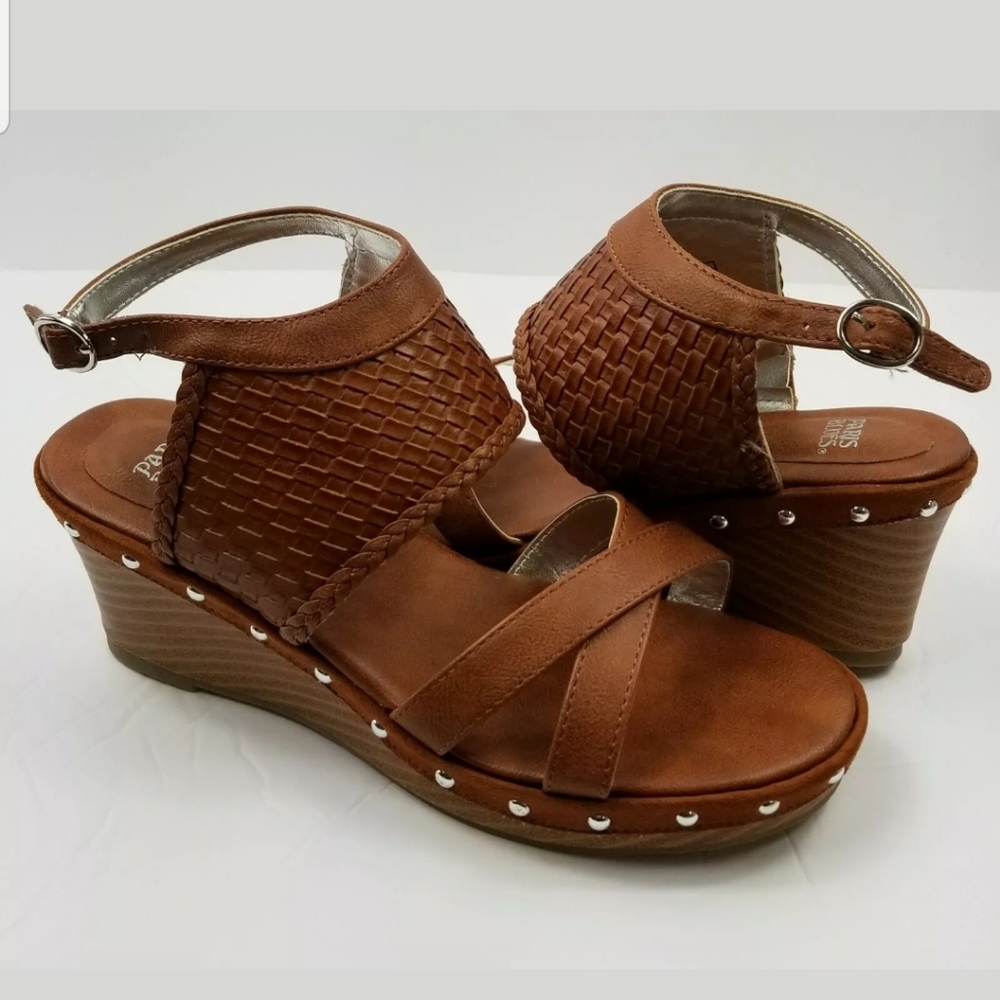 Paris Blues Girls Size 4 Sandal Wedges New *